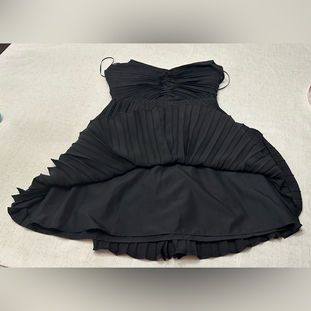 Express Black Ruched Mini Dress - Picture 10 of 14